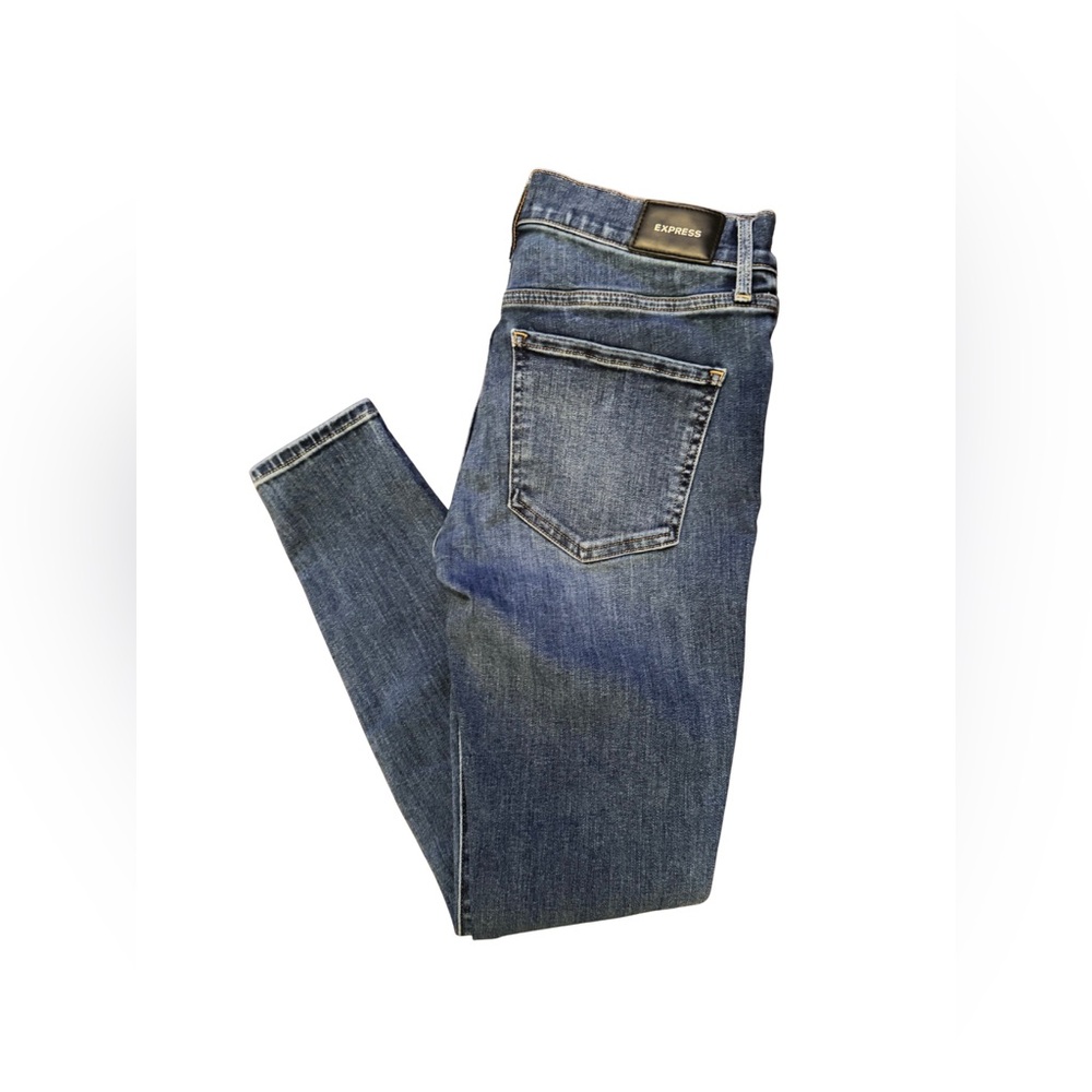 Express Women's Skinny Mid Rise Blue Denim Jeans Size 4